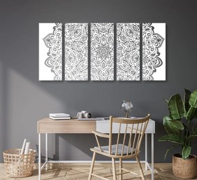 Εικόνα 5 μερών σε μοντέλο Mandala σε ασπρόμαυρο - 200x100