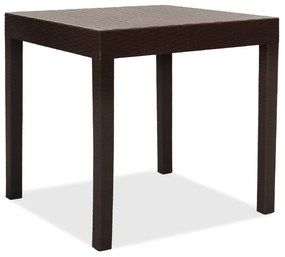 Τραπέζι Gabi pakoworld PP χρώμα καφέ 80x80x77εκ Model: 143-000024