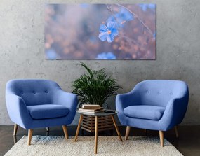 Εικόνα μπλε λουλουδιών σε vintage φόντο - 100x50