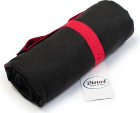Πετσέτα Microfiber (80x160) Dimcol Quick Dry Black-Bordeaux