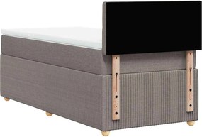 vidaXL Κρεβάτι Boxspring με Στρώμα Taupe 90x190 εκ.Υφασμάτινο