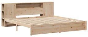 vidaXL Κρεβάτι Βιβλιοθήκη Χωρίς Στρώμα 180x200 εκ Μασίφ Ξύλο Πεύκου