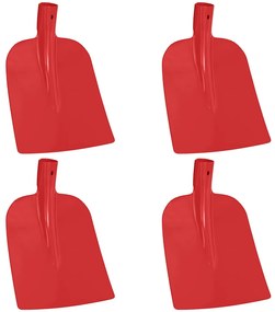 vidaXL Κεφάλι Φτυαριού 4 pcs Κόκκινο 32 x 24,5 εκ.