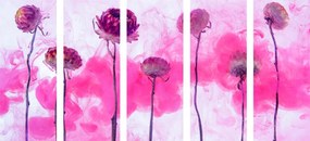 5 μέρη εικόνα λουλούδια με ροζ ατμό