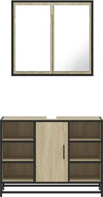 vidaXL Σετ Επίπλων Μπάνιου 2 Τεμαχίων Sonoma Δρυς Επεξεργασμένο Ξύλο