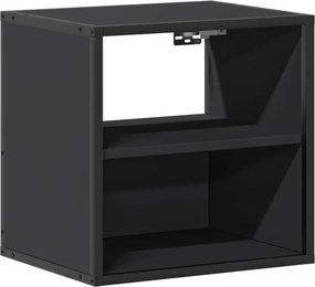 vidaXL Επίτοιχο ντουλάπι κομοδίνου Μαύρο 40x31x39,5 cm