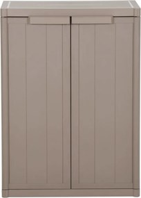 vidaXL Ντουλάπι Αποθήκευσης Κήπου Καφέ 65x45x88 εκ. PP Εμφάνιση Ξύλου