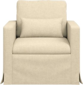vidaXL Καναπές 60cm Κρεμ Μέταλλο