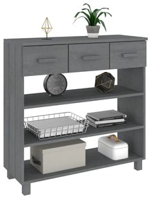 vidaXL Τραπέζι Κονσόλα HAMAR Σκ. Γκρι 90x35x90 εκ. Μασίφ Ξύλο Πεύκου