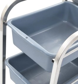 vidaXL Καρότσι Κουζίνας 82 x 43,5 x 93 εκ. με Πλαστικά Δοχεία