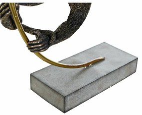 Διακοσμητική Φιγούρα DKD Home Decor 33 x 25 x 48 cm Μαύρο Χρυσό Μαϊμού Σύγχρονη (x2)
