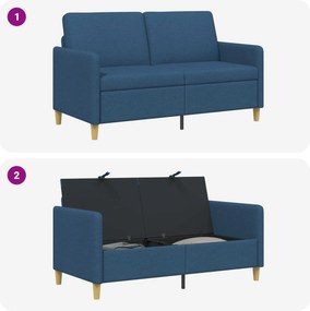 vidaXL Καναπές με Αποθήκευση Μπλε 152 x 78 x 87 εκ Πολυεστέρας