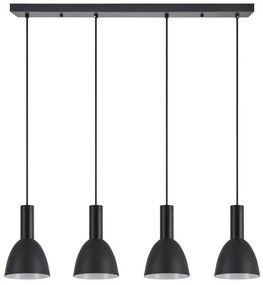 Κρεμαστό Φωτιστικό Οροφής 4xE27 Κώνοι Adept Tube Homelighting-77-8553-Μαύρο 77-8553