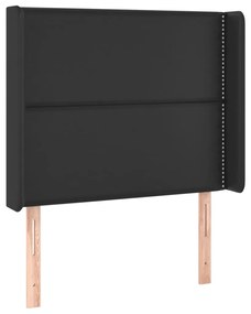 vidaXL Κεφαλάρι Κρεβατιού LED Μαύρο 83x16x118/128εκ. Συνθετ. Δέρμα