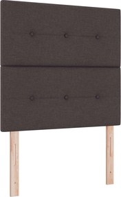 vidaXL Κρεβάτι box spring με στρώμα Σκούρο Καφέ 120 x 200 cm Ύφασμα
