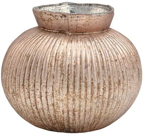 Βάζο 962-225-008 16x13cm Pink-Bronze Γυαλί