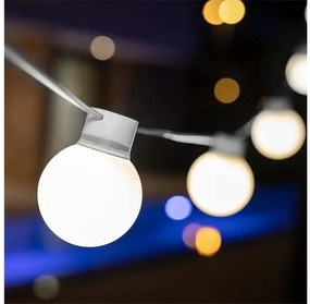 Φωτιζόμενη Ηλιακή Γιρλάντα 10xLED IP44 3000K Bruna LUMGBR100BXSLNW New Garden-LUMGBR100BXSLNW-Λευκό LUMGBR100BXSLNW