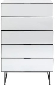 Συρταριέρα Soran Μαύρη/Ασημί 65x40x113,5 εκ. - Ασημί