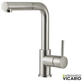 Μπαταρία Κουζίνας Συρόμενο Ντους Armando Vicario Fluo Inox Finish 18580-110