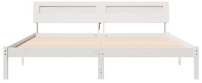 vidaXL Σκελετός Κρεβατιού Λευκό 180 x 200 cm Συμπαγές ξύλο πεύκου
