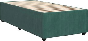 vidaXL Κρεβάτι box spring με στρώμα Σκούρο Πράσινο 80 x 200 cm Βελούδο