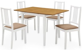 vidaXL Σετ Τραπεζαρίας 5 Τεμαχίων Λευκό από MDF