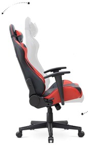 Καρέκλα γραφείου Gaming Alonso Megapap από τεχνόδερμα χρώμα κόκκινο - μαύρο 67x70x125/135 εκ.