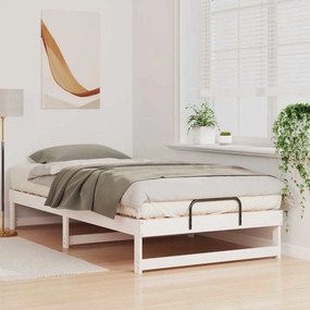 vidaXL Σκελετός Κρεβατιού Λευκό 100 x 210 cm Στερεά ξυλεία πεύκου