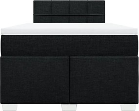 vidaXL Κρεβάτι Boxspring με Στρώμα Μαύρο 120x190 εκ. Υφασμάτινο