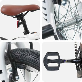 vidaXL BMX Ποδήλατο 16 ίντσες για παιδιά 5-8 ετών Λευκό