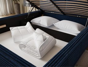 Επενδυμένο κρεβάτι Milora-Μπλε-140 x 200