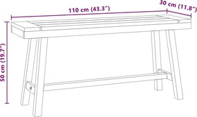 vidaXL Παγκάκι 110 εκ. από Μασίφ Ξύλο Teak