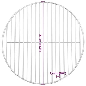 vidaXL Σχάρα Ψησίματος Στρογγυλή Ø37 εκ. Ανοξείδωτο Ατσάλι 304