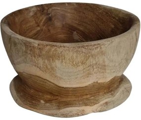 Διακοσμητικό Μπωλ Woody 201-0484 20x20x12cm Natural Artekko Ξύλο