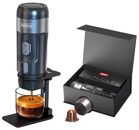 HiBREW Φορητή Καφετιέρα H4A 3-σε-1 για Αλεσμένο Καφέ &amp; Κάψουλες με Θήκη 80W (Μαύρο)