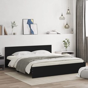 Πλαίσιο Κρεβατιού με Κεφαλάρι Μαύρο 160 x 200 εκ - Μαύρο