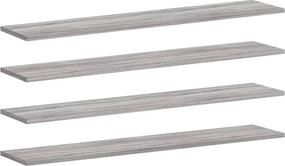 vidaXL Ράφια Τοίχου 4 τεμ. Γκρι Sonoma 100x20x1,5 εκ. Επεξεργ. Ξύλο