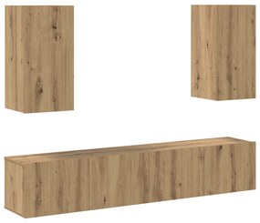 vidaXL Σετ επίπλου τηλεόρασης 4 pcs artisan δρυς Μέγεθος: Μεσαίο
