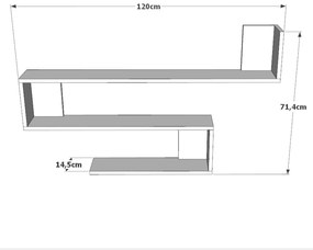 Ράφι Τοίχου ArteLibre EALING Πεύκο Μοριοσανίδα 120x145x71.4cm