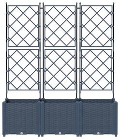 vidaXL Γλάστρα Κήπου με Πλέγμα 3 τμχ Γκρι 120x40x143 εκ