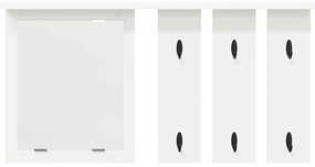 vidaXL Τοίχου Κρεμάστρα Λευκό 85 x 10 x 45 εκ. Επεξεργασμένο ξύλο
