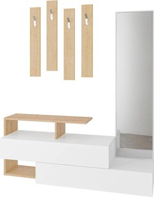 Έπιπλο Εισόδου Λευκό / Δρυς RAMDA 137x35x54,5