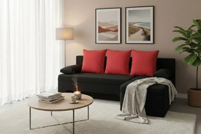 Γωνιακός καναπές Lamor-Μαύρο - κόκκινο