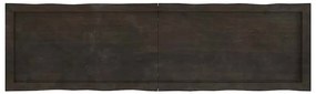 vidaXL Επιφ Τραπεζιού Αν Καφέ 140x40x(2-4)εκ.Ακατέργ. Μασίφ Ξύλο Δρυός