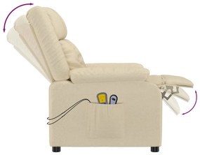 vidaXL Πολυθρόνα Μασάζ Ηλεκτρική Κρεμ Υφασμάτινη