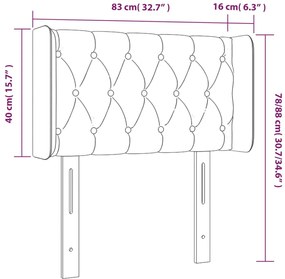vidaXL Κεφαλάρι Κρεβατιού LED Σκούρο Γκρι 83x16x78/88 εκ. Βελούδινο
