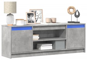 Έπιπλο Τηλεόρασης με LED Γκρι Σκυρ. 139,5x34x50 εκ. Επεξ. Ξύλο