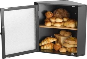 VEVOR Corner Bread Box for Kitchen Counter Double Layer Bamboo Storage Container