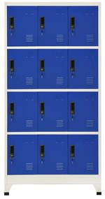 vidaXL Φοριαμός Γκρι και Μπλε 90 x 45 x 180 εκ. Ατσάλινος