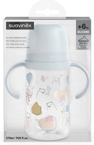 Suavinex Μπουκάλι Εκπαιδευτικό με λαβές 270ml +6μ BEAR Blue